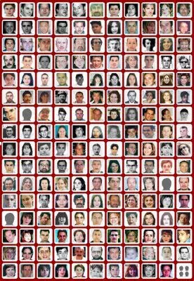Imagen creada con parte de los asesinados el 11 de marzo de 2004 en Madrid