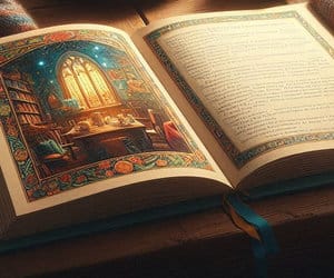 Libro abierto sobre un escritorio